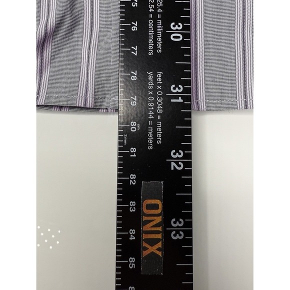 Psycho Bunny Mens 15.5 32/33 Slim Fit Gray Purple Stripe LS Button Up Shirt - Picture 10 of 10